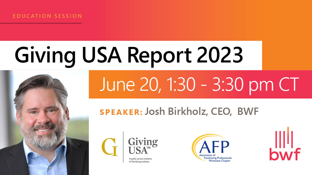 Education Session: Giving USA Report + Workshop
