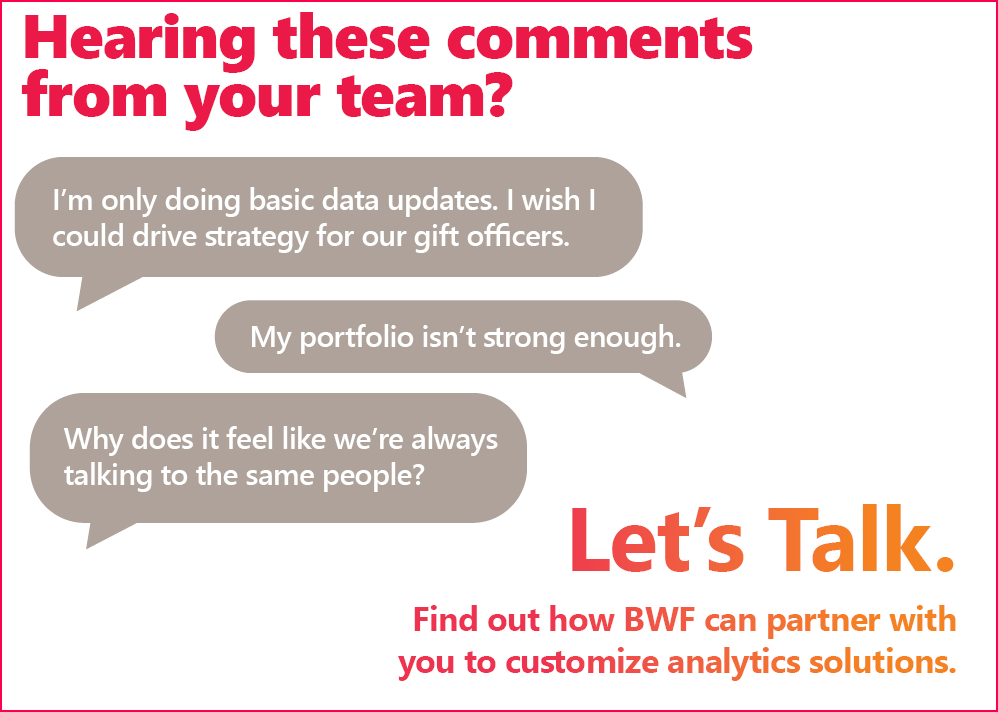 Find how BWF can partner with you to customize your analytics solutions. Let’s talk.